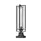Z-Lite Aura 1 Light Outdoor Pier Mounted Fixture, 6in. W x 27in. H, Black 5013PHBS-SQPM-BK - alternate 7